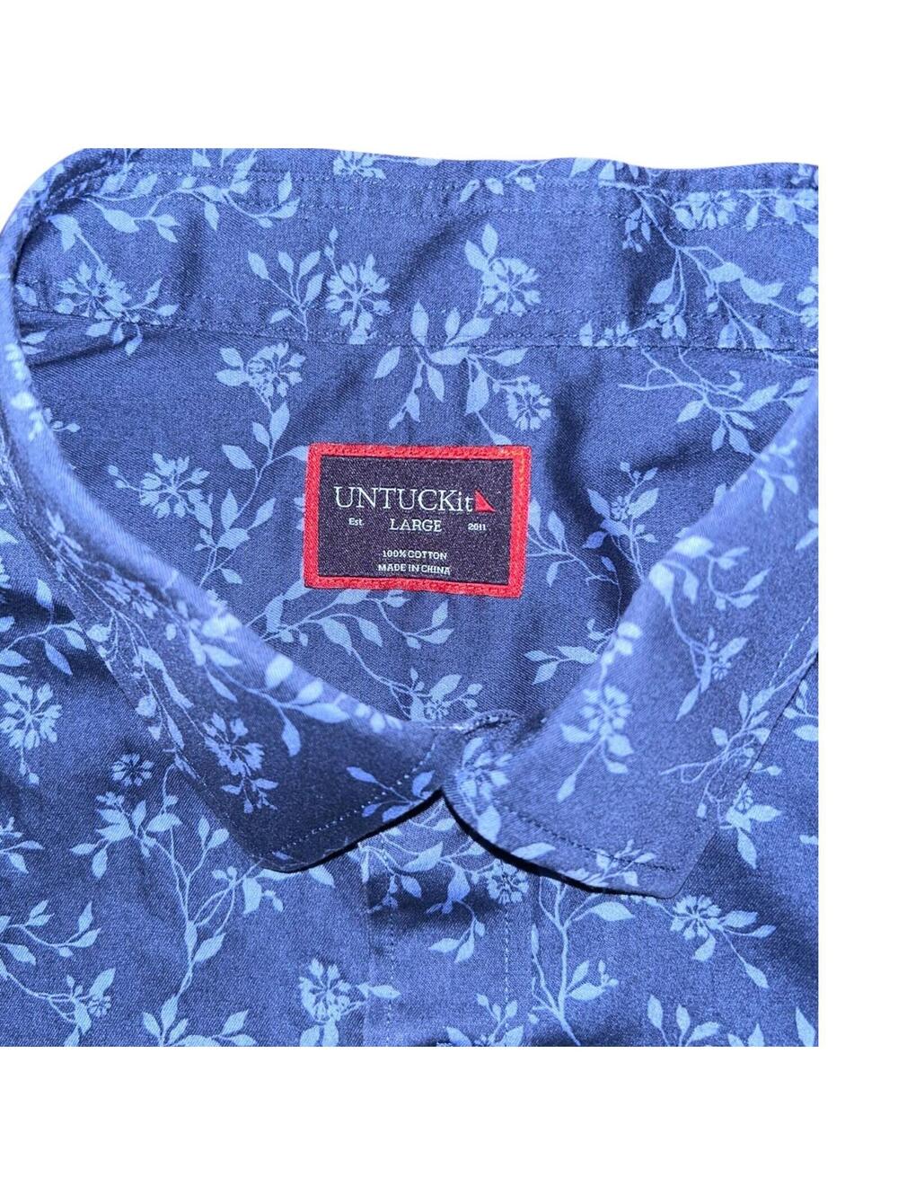 Untuckit Long Sleeve Floral Large Button Down Shirt Large - Picture 6 of 7